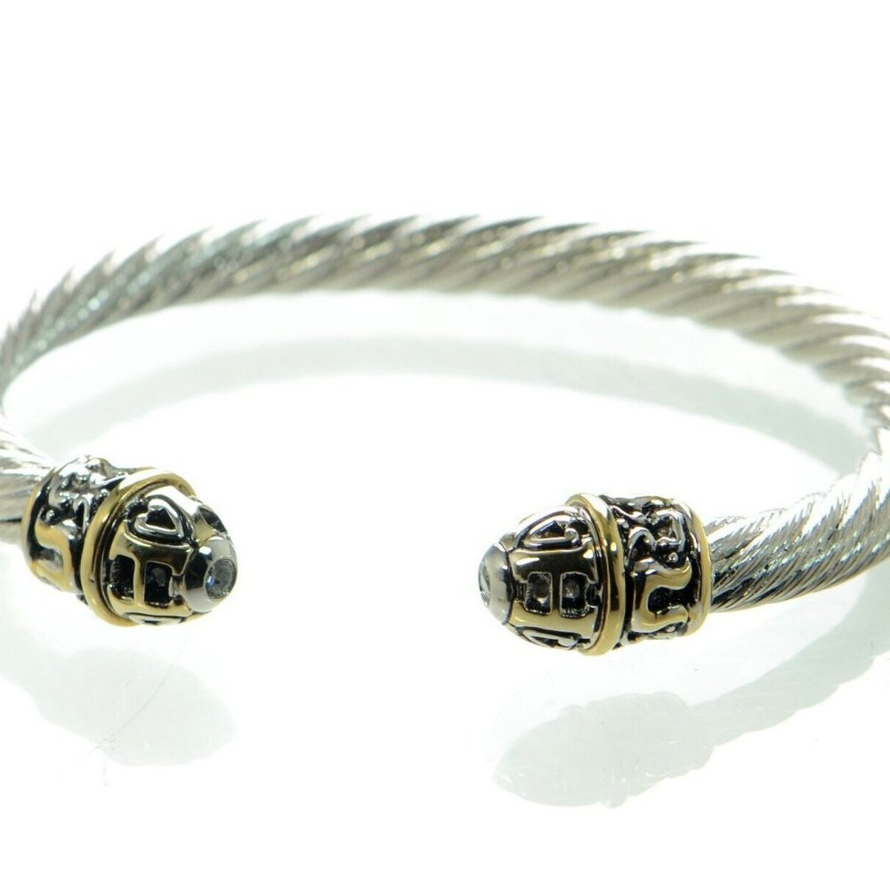 John Medeiros Interchangeable Ends Initial "H" Cuff Bracelet